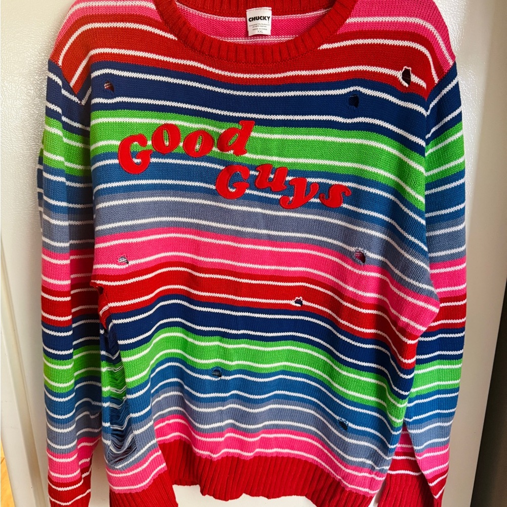 ADULT Chucky Plus Size Sweater/Size XXLarge - Picture 3 of 12